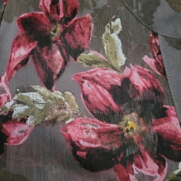 kut from the kloth jasmine taupe floral blouse size medium - Picture 9 of 9